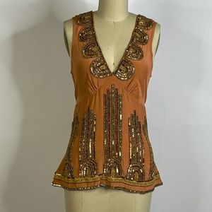 Tracy Reese Embroidered Silk Top Size 2